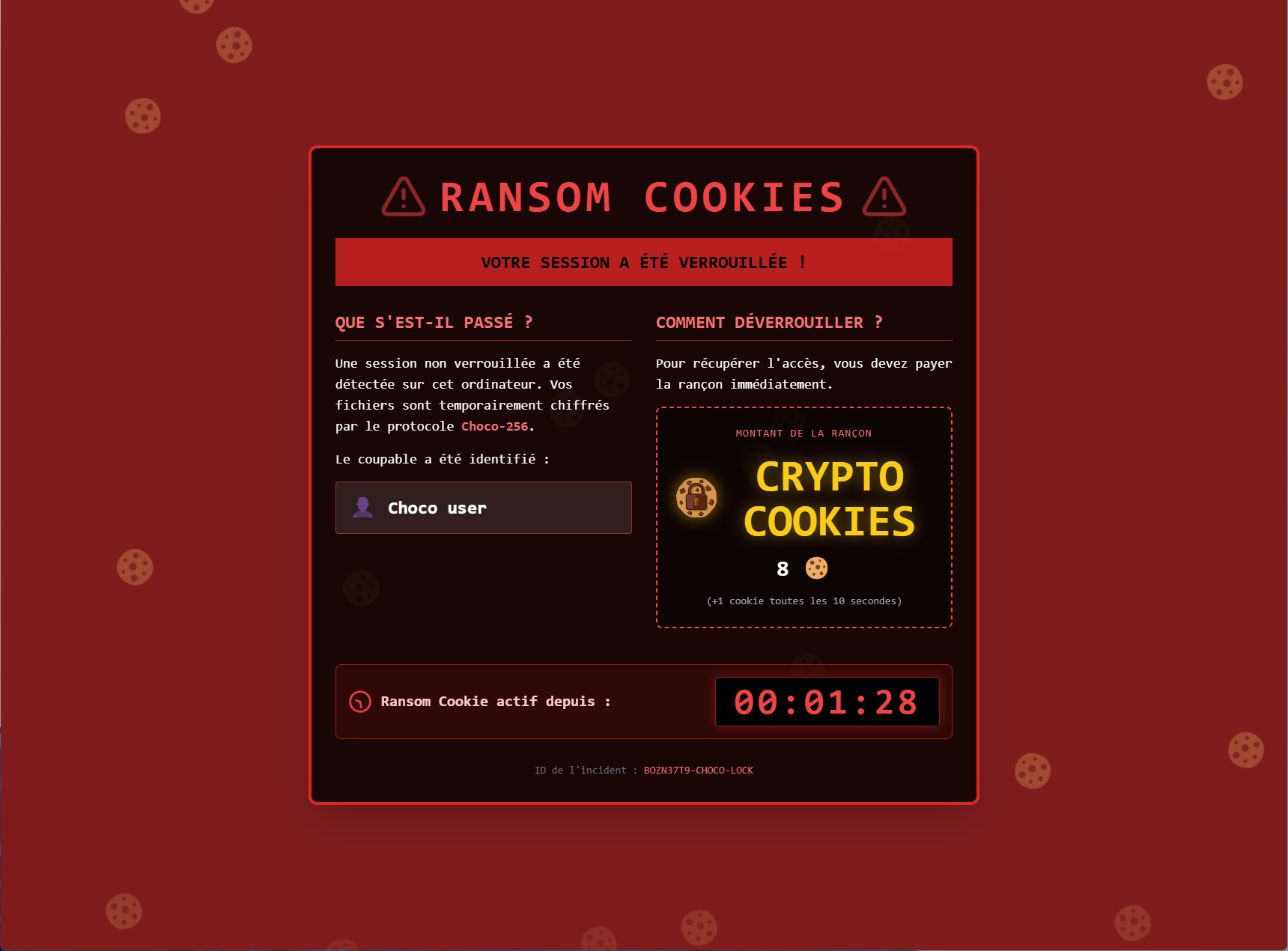 Chocolock Ciblé - Ransom Cookies (Fake Ransomware)